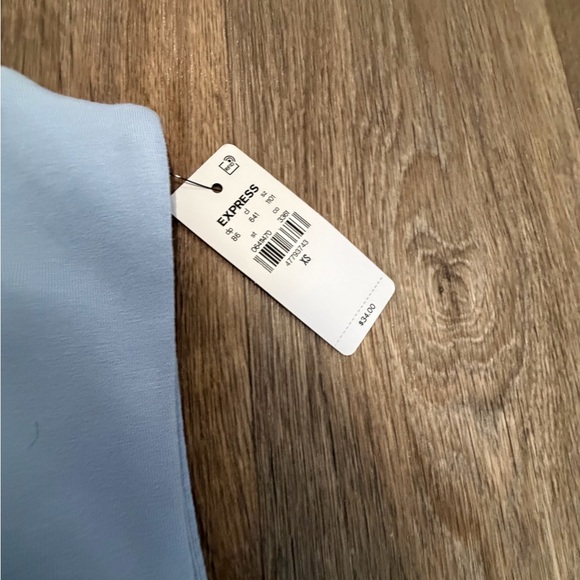 Express Light Blue Ribbed Tank Top - Picture 5 of 5